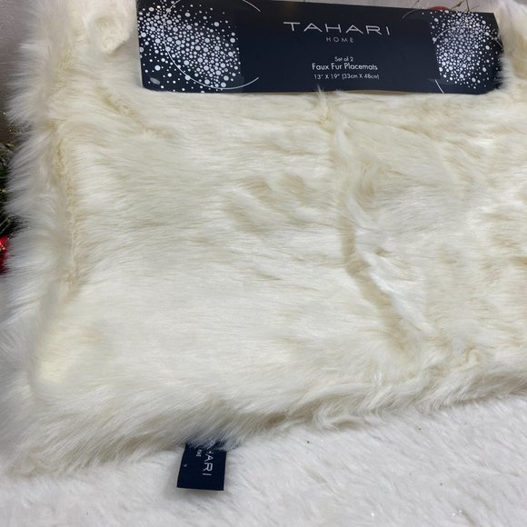 Isaac Mizrahi Kitchen Tahari Home Cream Luxury Plush Faux Fur